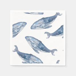 Humpbackwale in Aquarellen Serviette