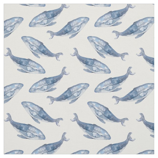 Humpbackwale in Aquarellen Stoff (Muster)