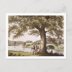 Humphrey Repton Vermessung mit einer Theodolite (C Postkarte