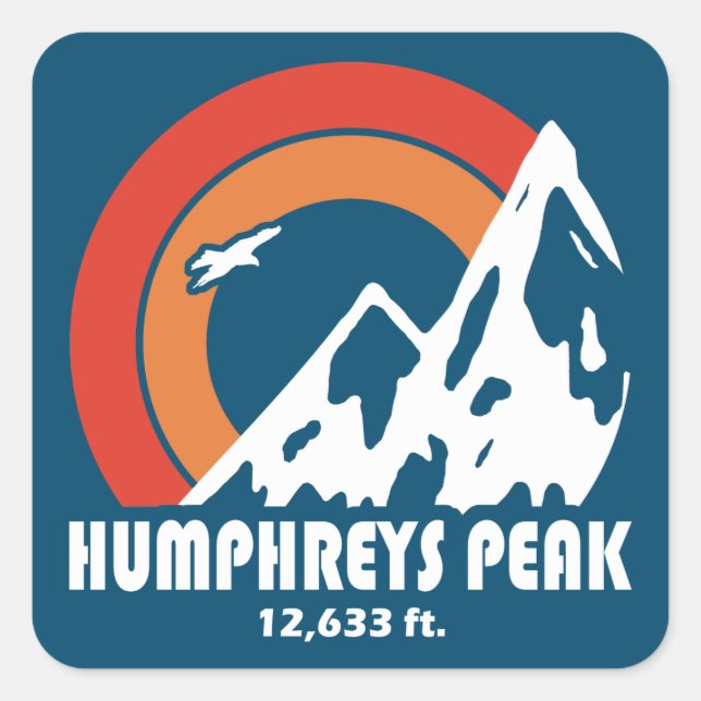 Humphreys Peak Arizona Quadratischer Aufkleber (Vorderseite)