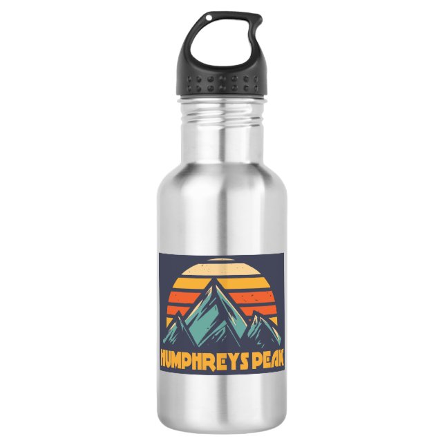 Humphreys Peak Arizona Retro Türkis Edelstahlflasche (Vorderseite)