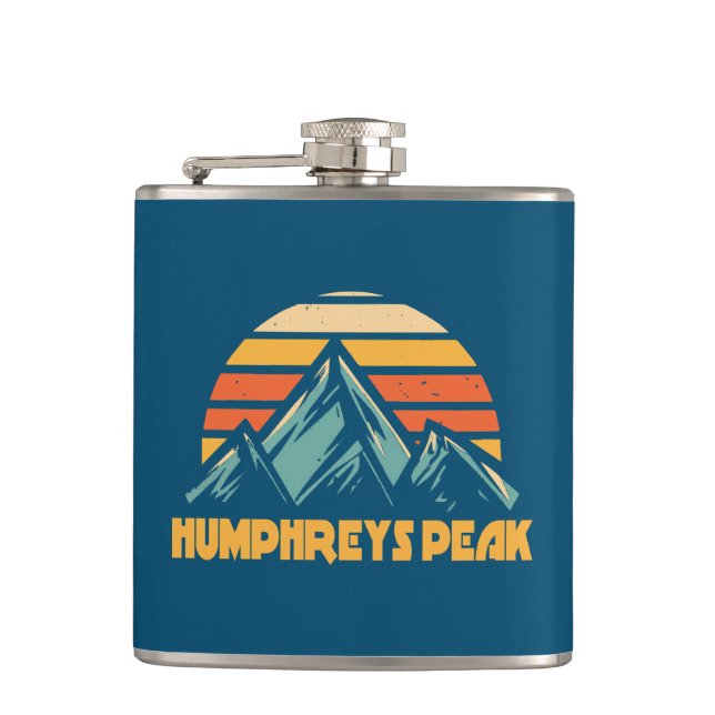 Humphreys Peak Arizona Retro Türkis Flachmann (Vorderseite)