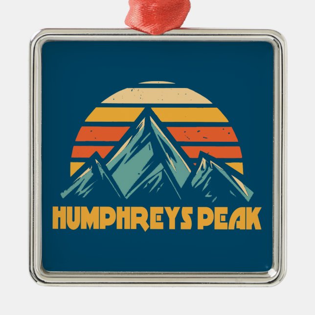 Humphreys Peak Arizona Retro Türkis Ornament Aus Metall (Vorne)
