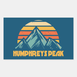 Humphreys Peak Arizona Retro Türkis Rechteckiger Aufkleber