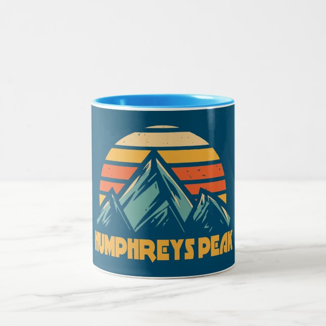 Humphreys Peak Arizona Retro Türkis Zweifarbige Tasse (Mittel)