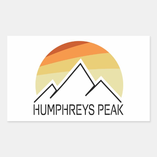 Humphreys Peak Retro Rechteckiger Aufkleber (Vorderseite)