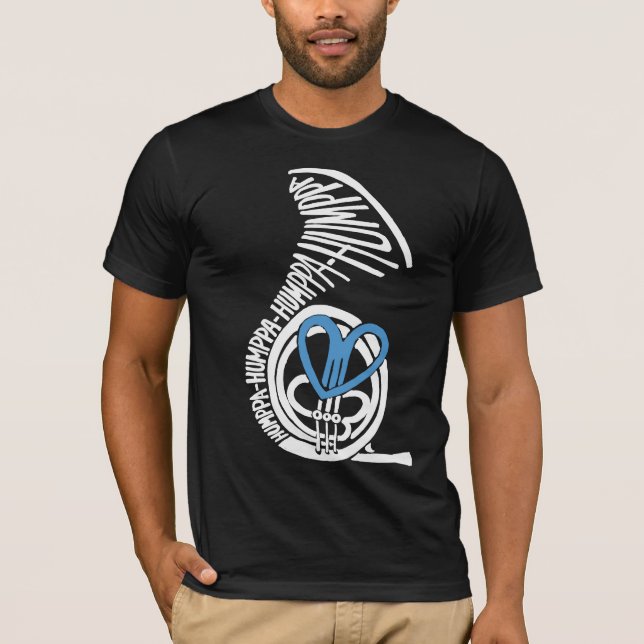 Humppa Liebe blauer dunkler OM T - Shirt (Vorderseite)