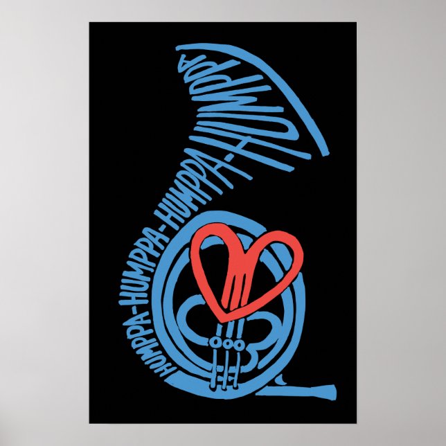 Humppa Liebe Blue2 Poster oder Print (Vorne)