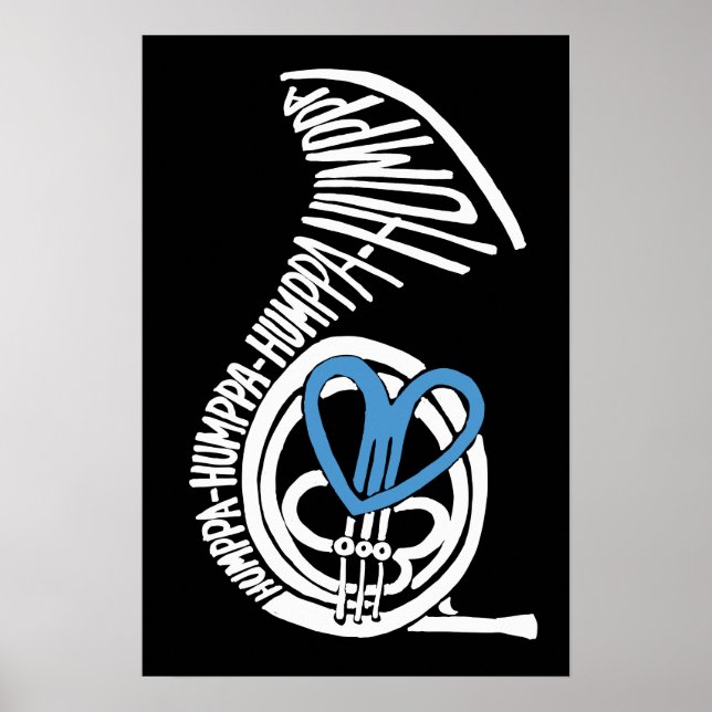 Humppa Liebe Blue Dark Poster oder Print (Vorne)
