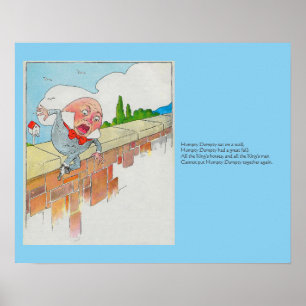 Humpty Dumpty auf Wall Mother Gänse Kinderzimmer R Poster