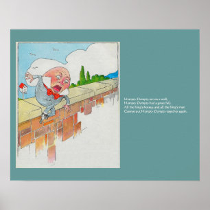 Humpty Dumpty auf Wall Mother Gänse Kinderzimmer R Poster