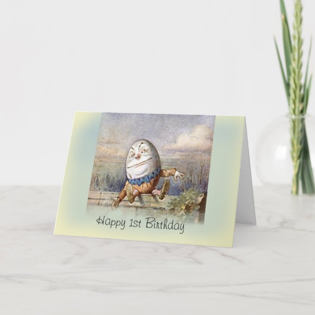 Humpty Dumpty erster Geburtstag Karte (Vorderseite)