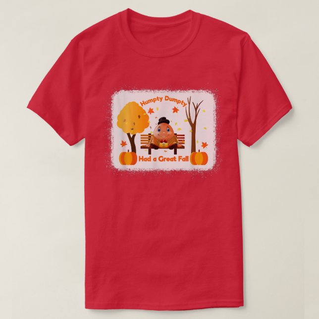 Humpty Dumpty hatte einen Großen Fall Erntedank He T-Shirt (Design vorne)