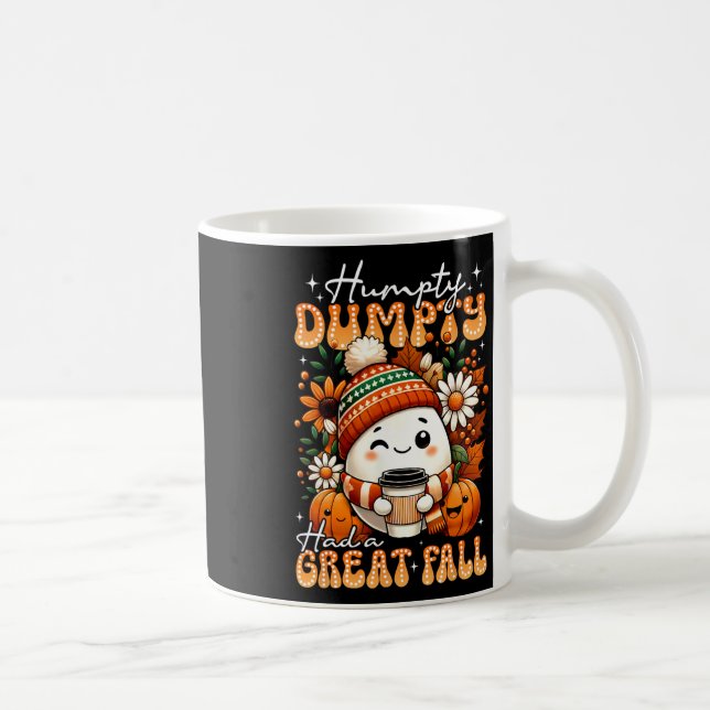 Humpty Dumpty hatte einen großen Fall Funny Egg Th Kaffeetasse (Rechts)