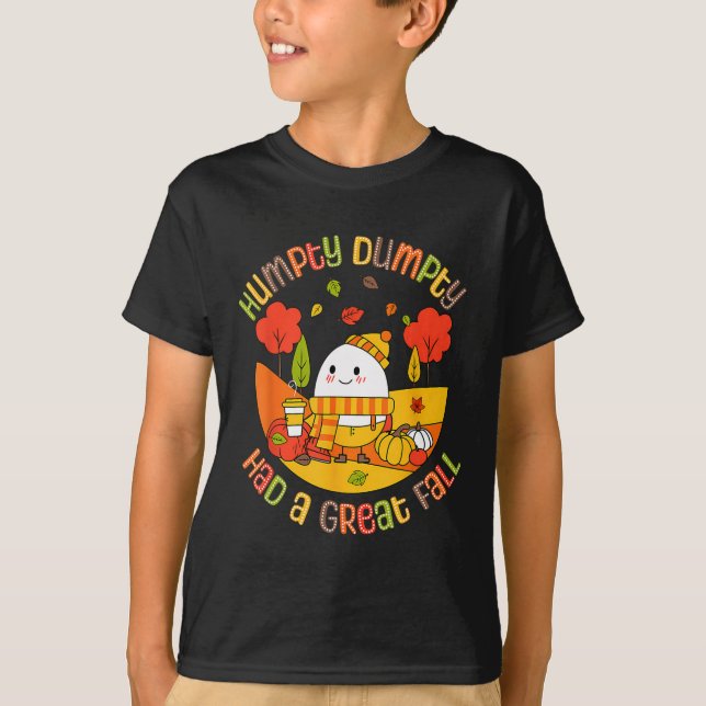 Humpty Dumpty hatte einen großen Fall Funny Egg Th T-Shirt (Vorderseite)