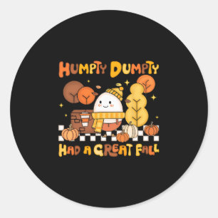 Humpty Dumpty Hatte Einen Großen Herbst Kürbis Als Runder Aufkleber