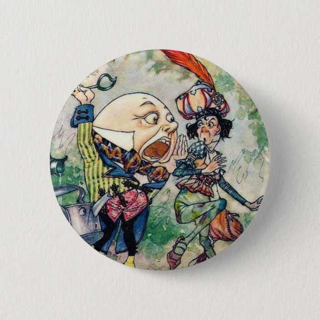 Humpty Dumpty in Wonderland Button (Vorderseite)