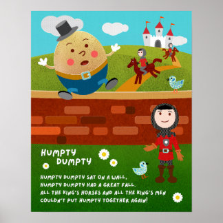 Humpty Dumpty Kinderreim-Klassenzimmerposter Poster