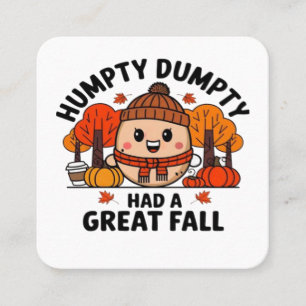 Humpty Dumpty, lustiger Erntedank Quadratische Visitenkarte