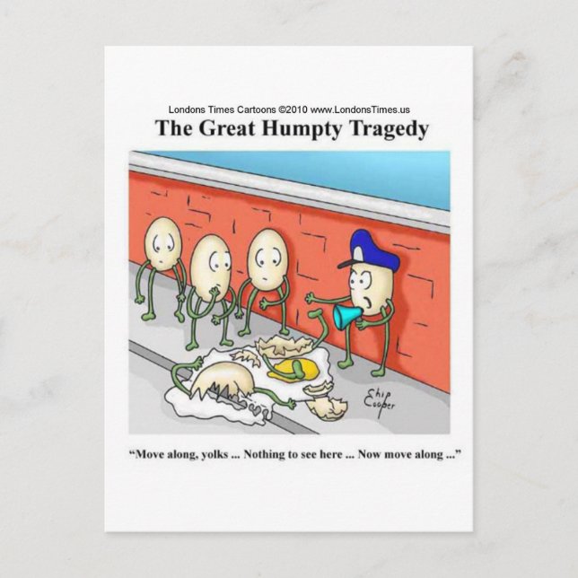 Humpty Dumpty Police Investigation Funny Gifts Postkarte (Vorderseite)