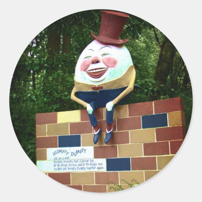 Humpty Dumpty Runder Aufkleber (Vorderseite)
