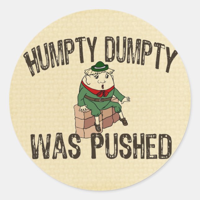 Humpty Dumpty Runder Aufkleber (Vorderseite)