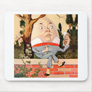 Humpty Dumpty saß an einer Mauer in Wonderland Mousepad