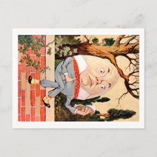 Humpty Dumpty saß an einer Mauer in Wonderland Postkarte