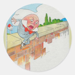 Humpty Dumpty saß an einer Wand Runder Aufkleber