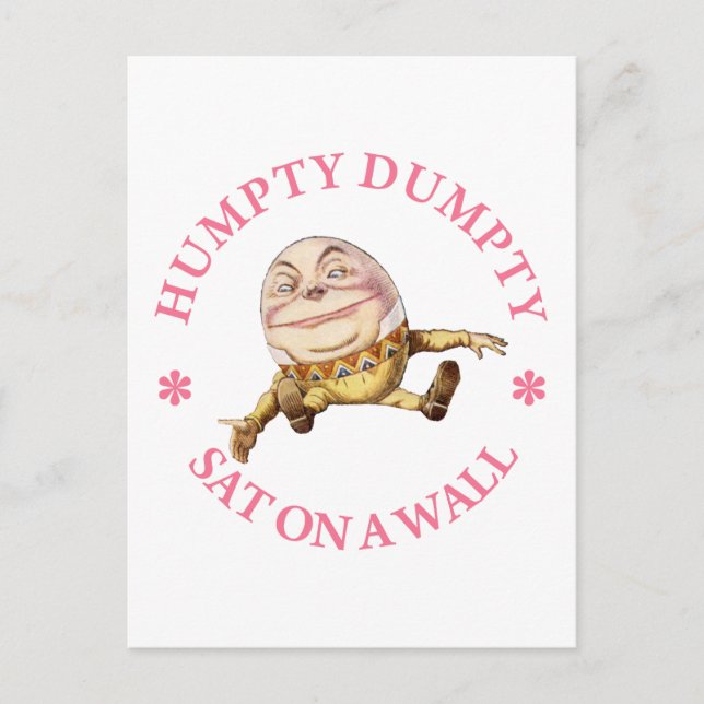 Humpty Dumpty saß auf einer Mauer Postkarte (Vorderseite)
