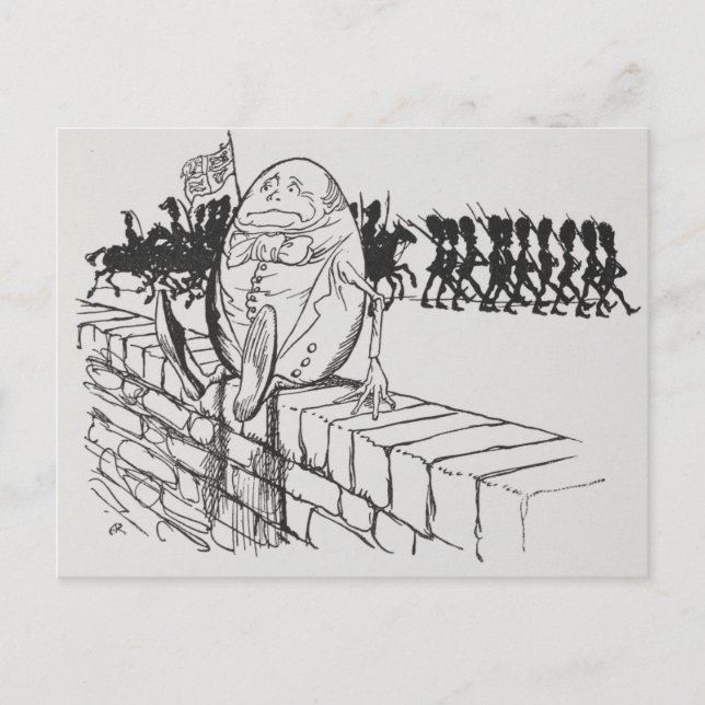 Humpty Dumpty saß auf einer Wand A Rackham Small Postkarte (Vorderseite)