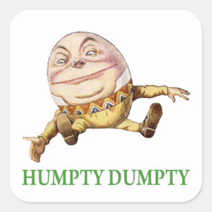 Humpty Dumpty Sat auf einer Mauer Quadratischer Aufkleber