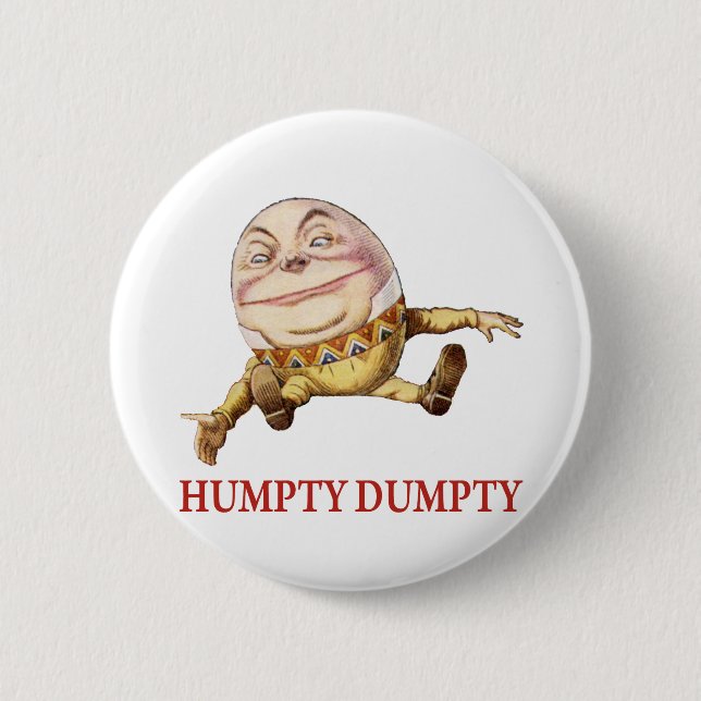 HUMPTY DUMPTY SAT AUF EINER WAND - KINDERZIMMER RH BUTTON (Vorderseite)