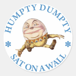 HUMPTY DUMPTY SAT AUF EINER WAND - KINDERZIMMER RH RUNDER AUFKLEBER