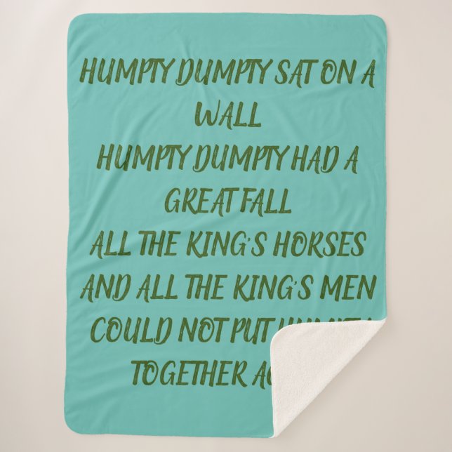 HUMPTY DUMPTY SHERPADECKE (Vorderseite)