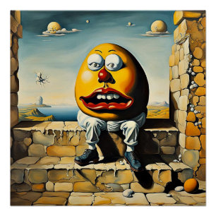 Humpty Dumpty sitzt an einer Wand Poster