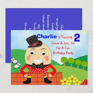 Humpty Dumpty Themed Kindergeburtstag Party Editab Einladung