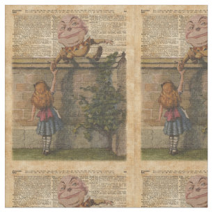 Humpty Dumpty u. Vintage Buch-Illustration Alices Stoff