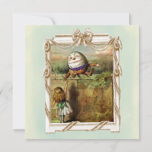 Humpty Dumpty und Alice Einladung (Vorderseite)