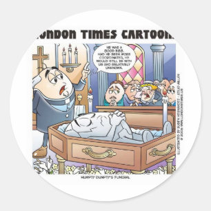 Humpty Dumptys Beerdigung Cartoon Geschenke & T-Sh Runder Aufkleber