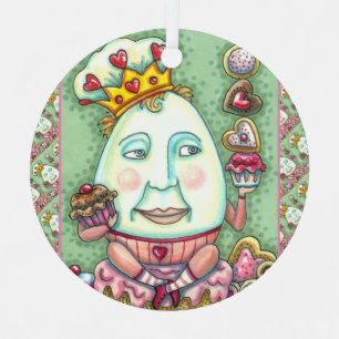 HUMPTY KING OF HEARTS AND CONFEKECTS, VALENTINE ORNAMENT AUS METALL