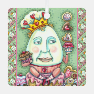 HUMPTY KING OF HEARTS AND CONFEKECTS, VALENTINE ORNAMENT AUS METALL
