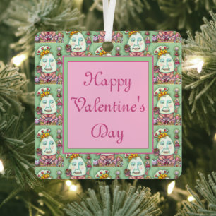 HUMPTY KING OF HEARTS AND CONFEKECTS, VALENTINE ORNAMENT AUS METALL