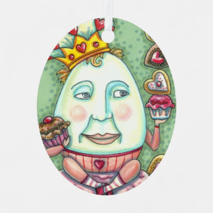 HUMPTY KÖNIG DER HERZEN UND SÜßIGKEITEN, VALENTINS ORNAMENT AUS METALL