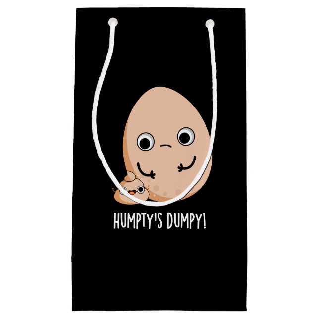 Humpty's Dumpy Funny Egg Kack Pun Dark BG Kleine Geschenktüte (Vorderseite)