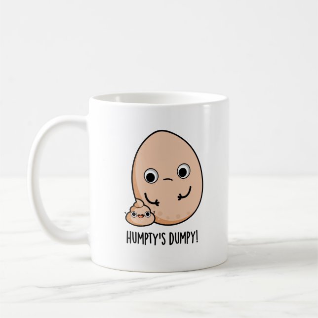 Humpty's Dumpy Funny Egg Kack Pun Kaffeetasse (Links)