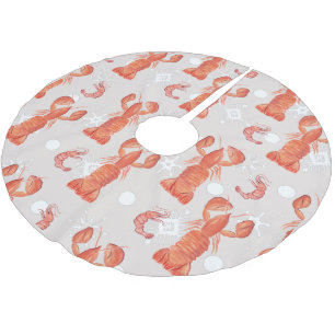 Humster Crustacean Watercolor Schneeflockenmuster Polyester Weihnachtsbaumdecke
