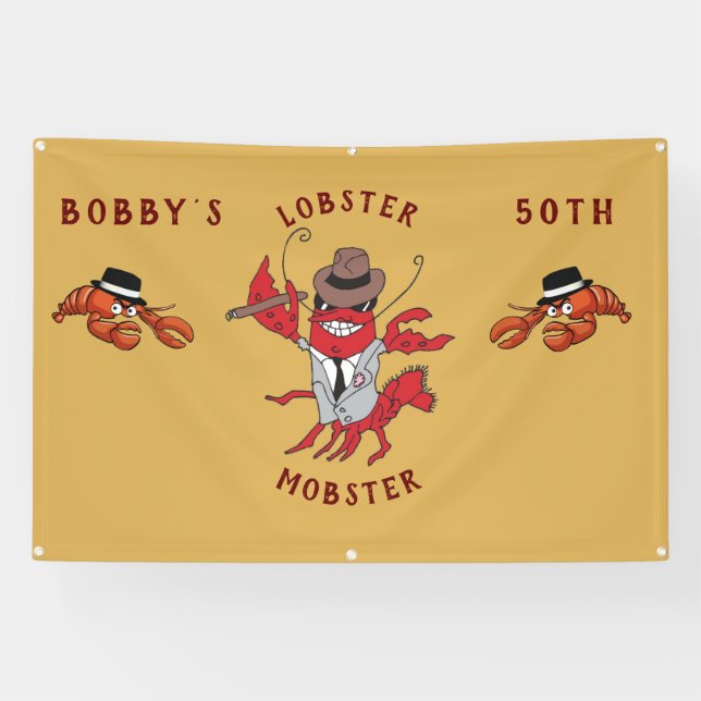 Humster Mobster 🦞 Funny Cartoon Gangster Banner (Horizontal)