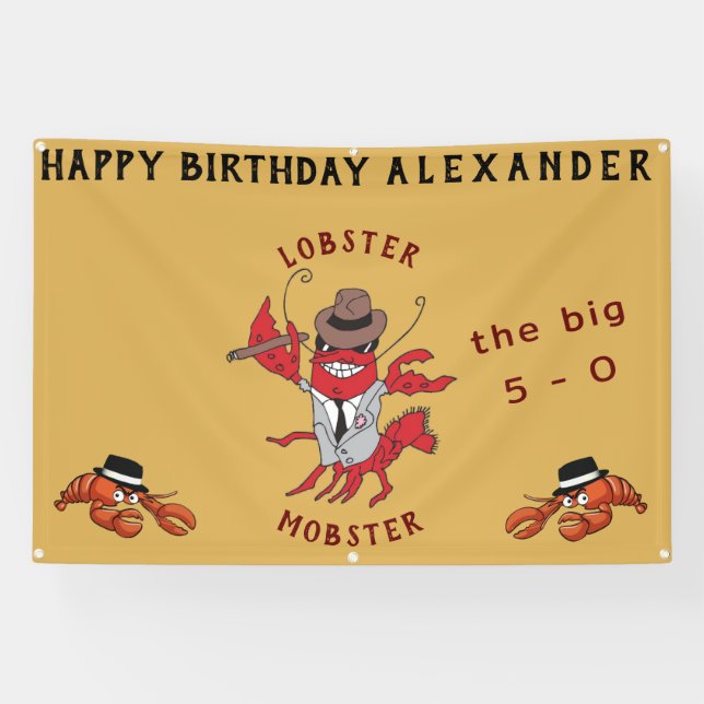 Humster Mobster 🦞 Funny Cartoon Gangster Banner (Horizontal)