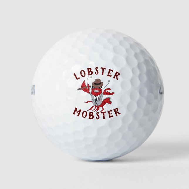 Humster Mobster 🦞 Funny Cartoon Gangster Golfball (Vorderseite)